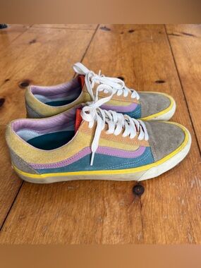 Vans Colorblock Suede Lace-Up Sneakers - Men’s size 10, Multi Color